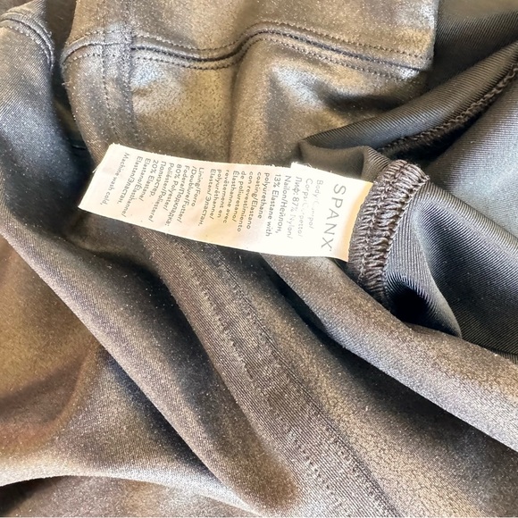 Spanx Black Faux Leather Moto Leggings Size S - Picture 3 of 9